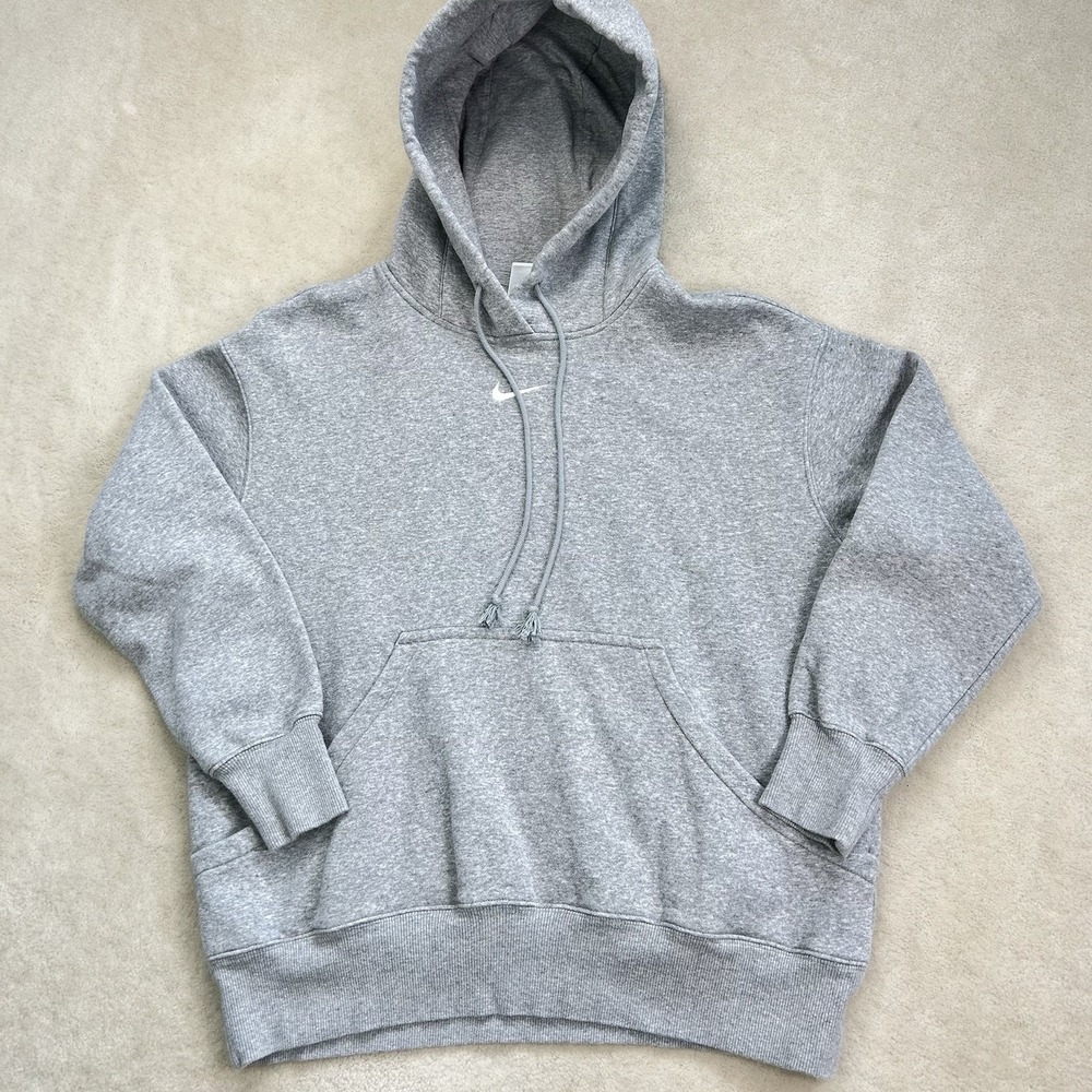 Nike Women's Small Fleece Pullover Hoodie Oversized Center Swoosh